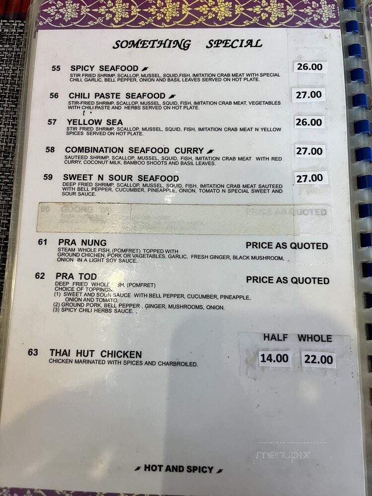 Quality Thai Hut - Rothesay, NB menu_pic