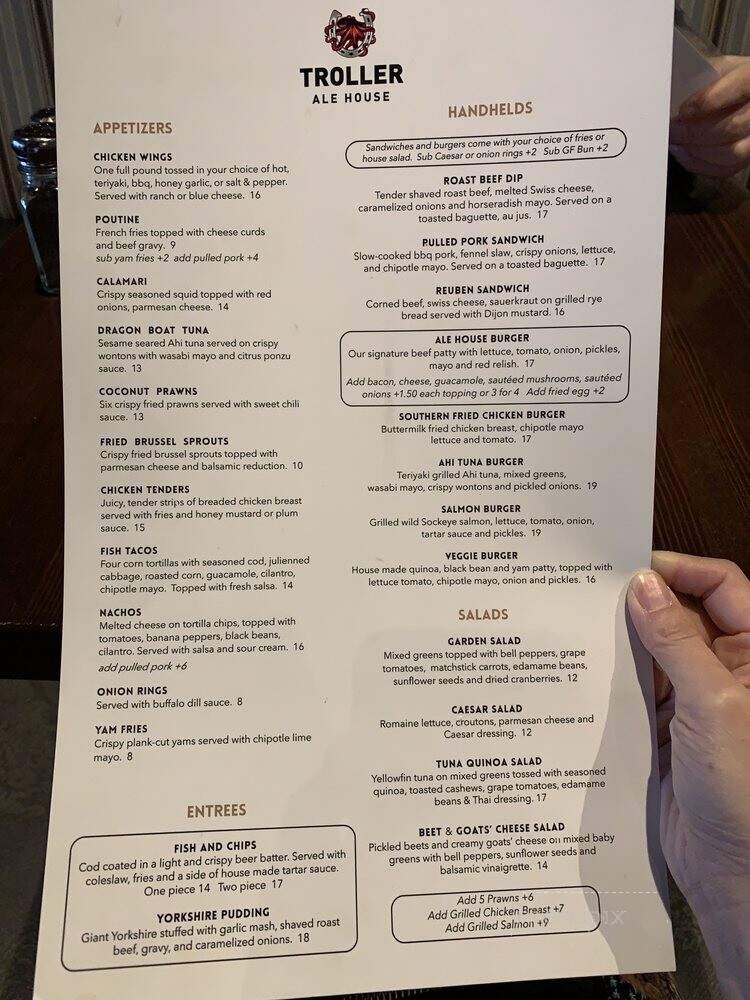 The Troller Pub - West Vancouver, BC menu_pic