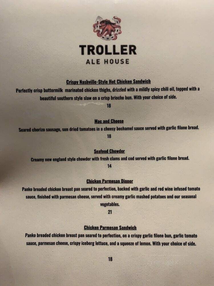 The Troller Pub - West Vancouver, BC menu_pic