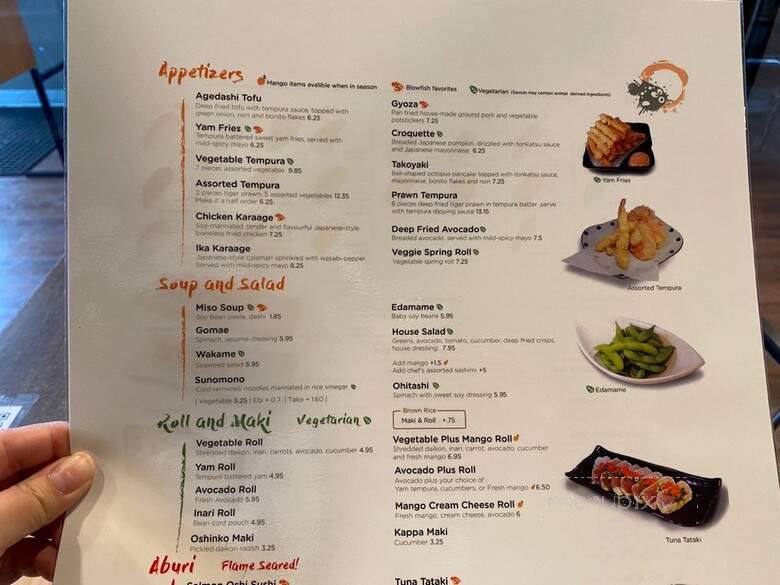 Blowfish Sushi & Japanese Food - Vancouver, BC menu_pic
