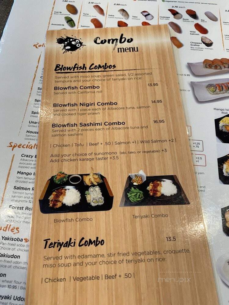 Blowfish Sushi & Japanese Food - Vancouver, BC menu_pic