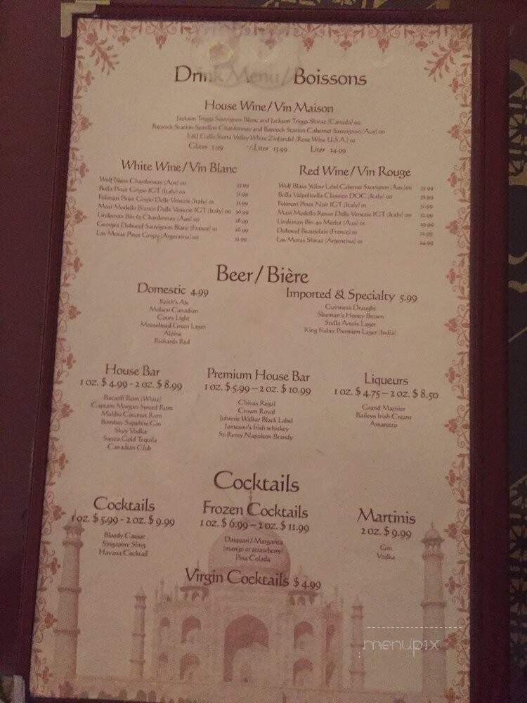 Tajmahal Flavor of India - Moncton, NB menu_pic