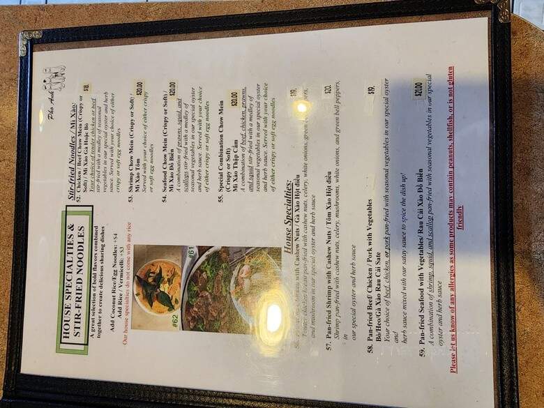 Pho Anh Vietnamese Cuisine - Edmonton, AB menu_pic