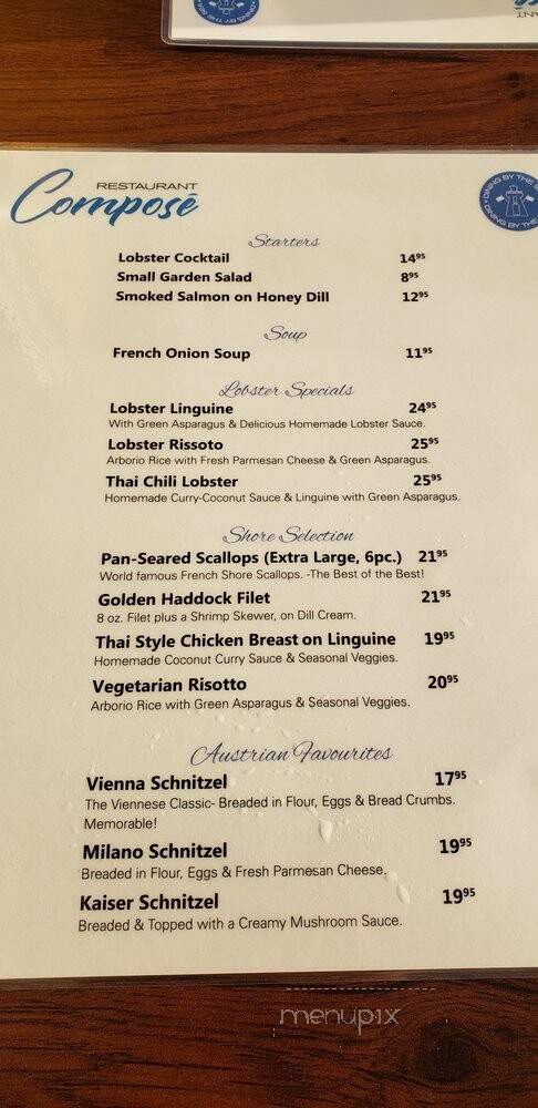 Cafe Restaurant Compose - Annapolis Royal, NS menu_pic