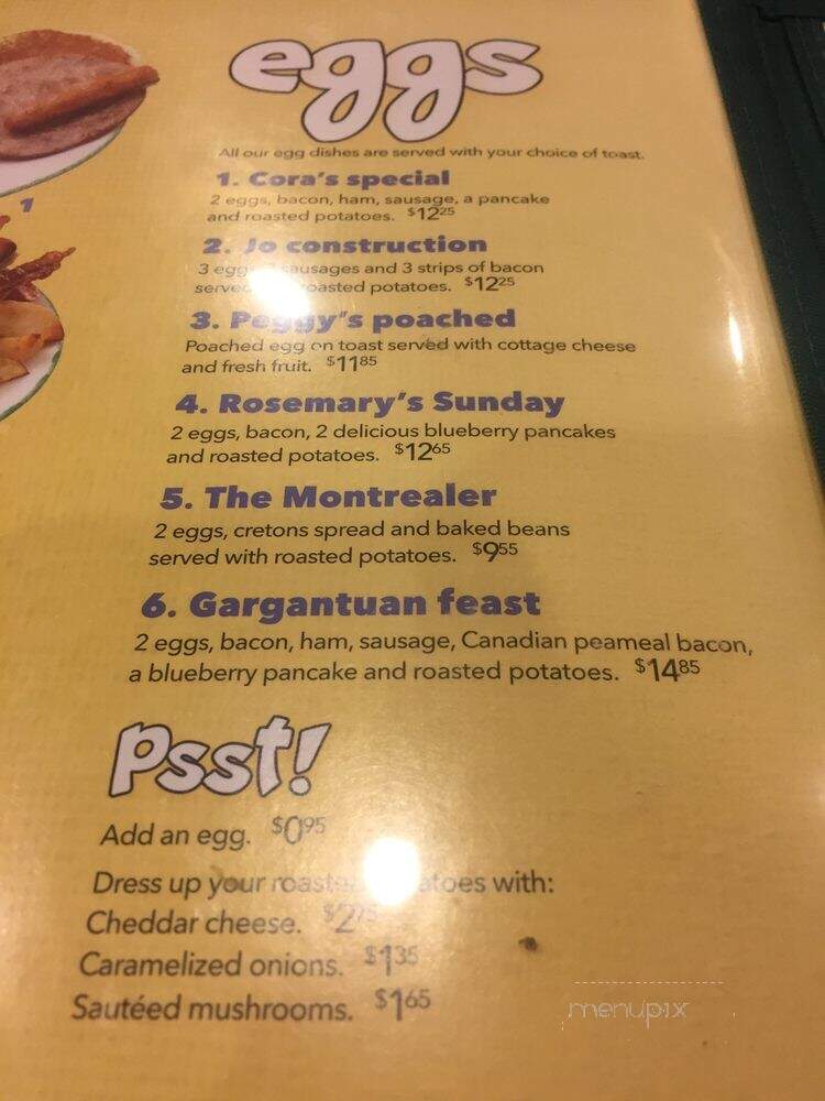 Cora's Breakfast & Lunch - Halifax, NS menu_pic