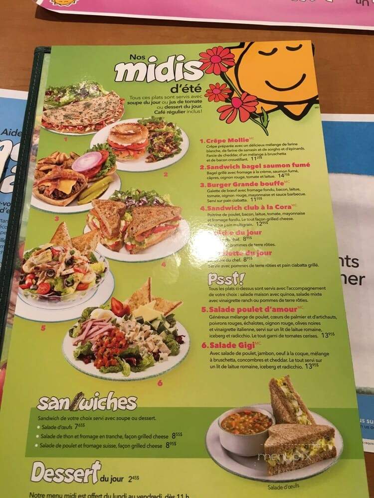 Chez Cora - Montreal, QC menu_pic