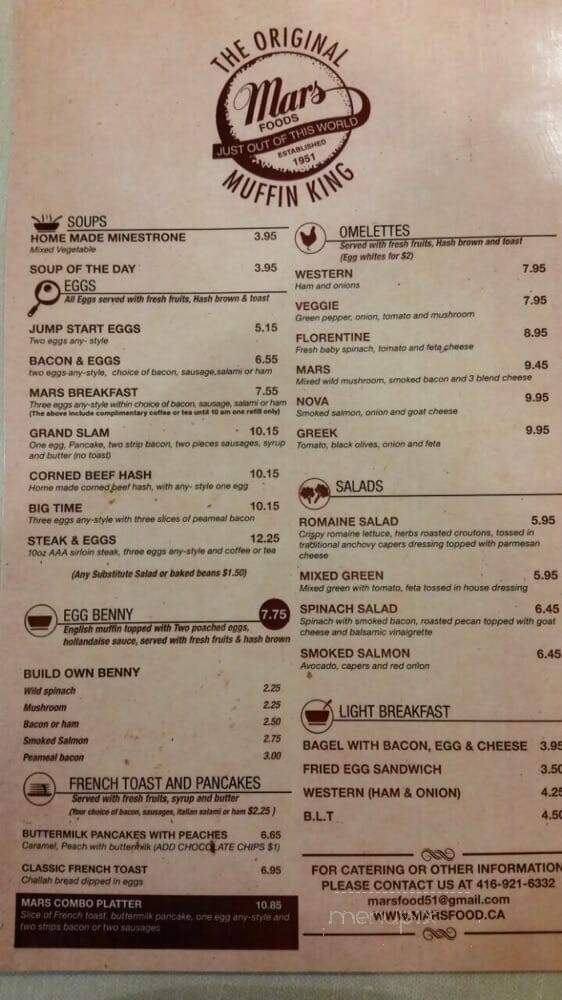 Mars Food - Toronto, ON menu_pic