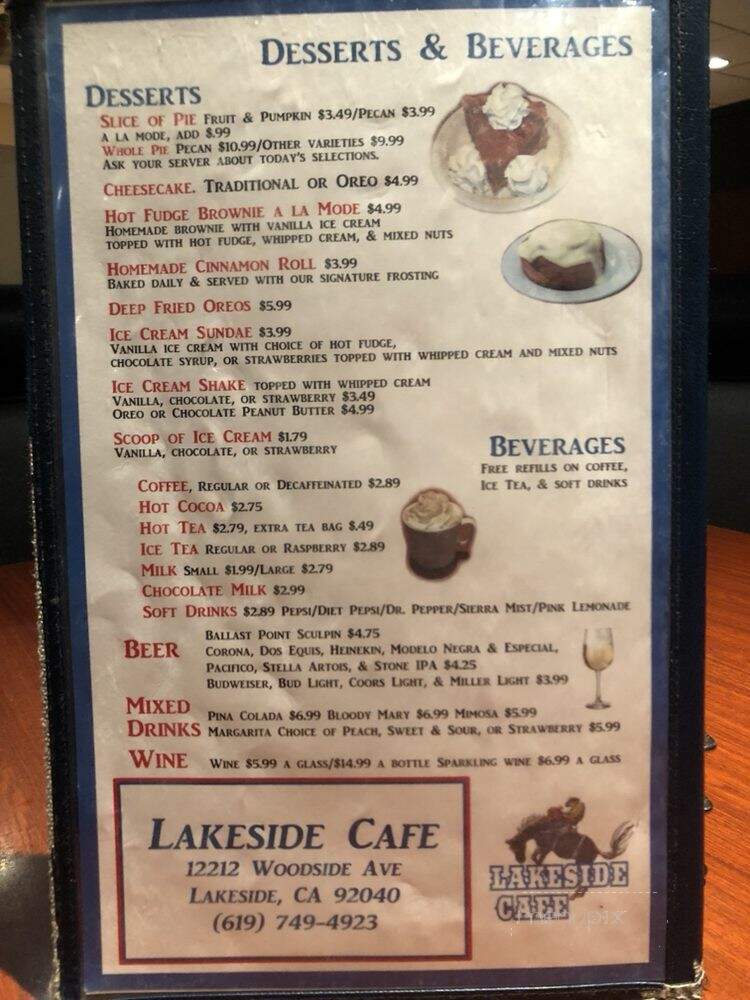 Lakeside Cafe - Southend, SK menu_pic