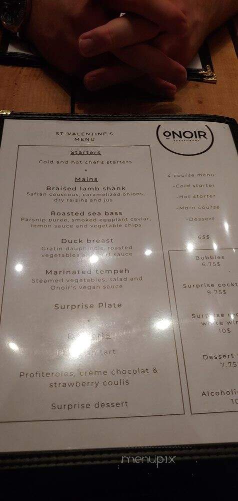 Onoir Restaurant - Montreal, QC menu_pic