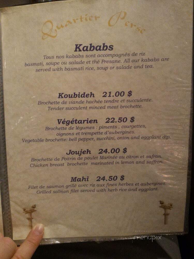 Quartier-Perse - Montreal, QC menu_pic
