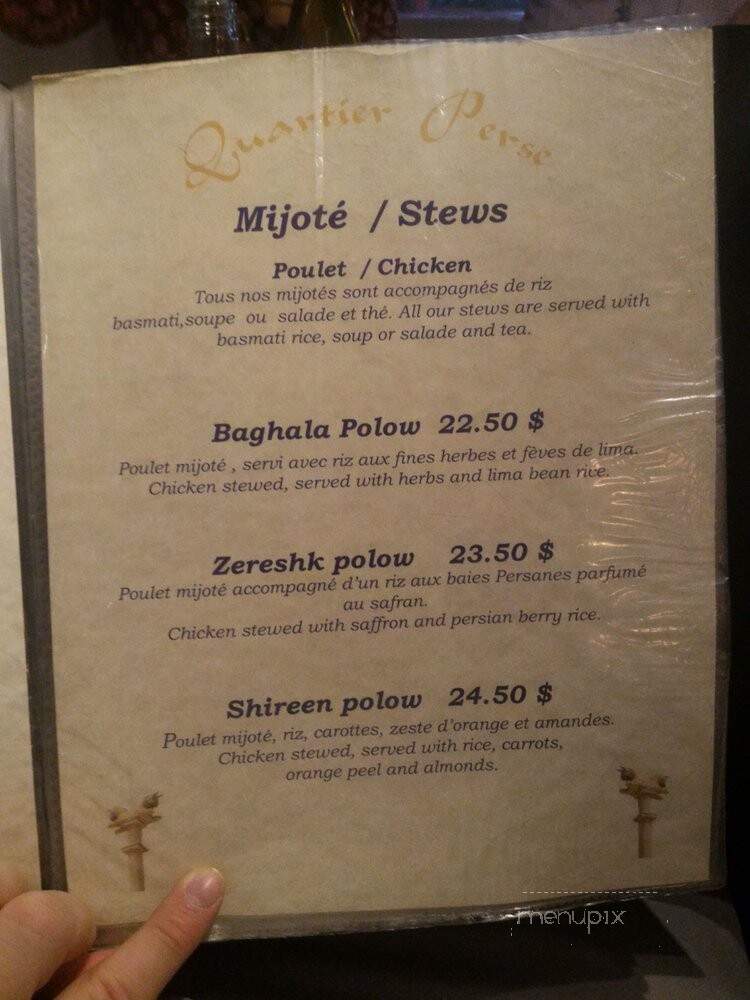 Quartier-Perse - Montreal, QC menu_pic