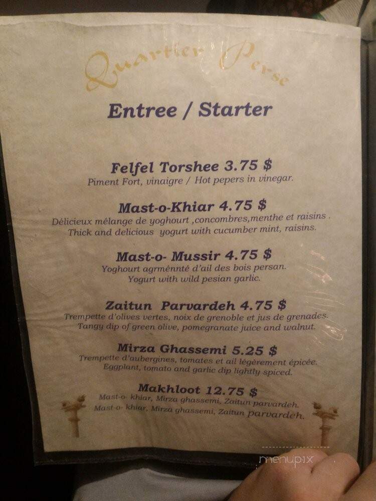 Quartier-Perse - Montreal, QC menu_pic