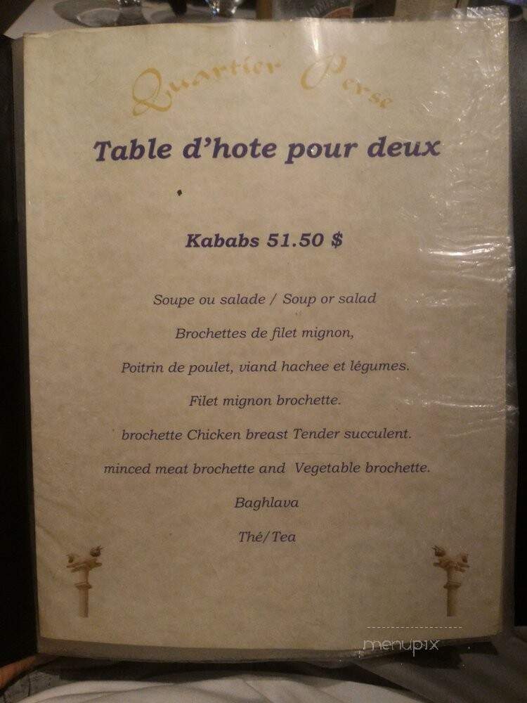 Quartier-Perse - Montreal, QC menu_pic