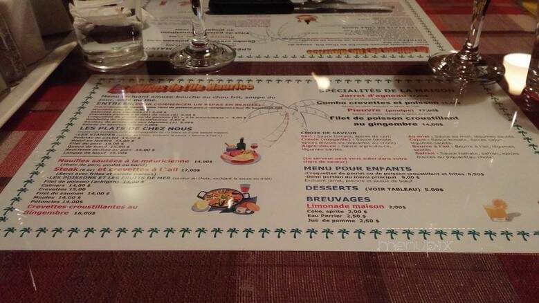 Les Delices De L'Ile Maurice - Montreal, QC menu_pic