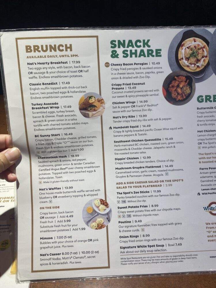White Spot Restaurant - Burnaby, BC menu_pic