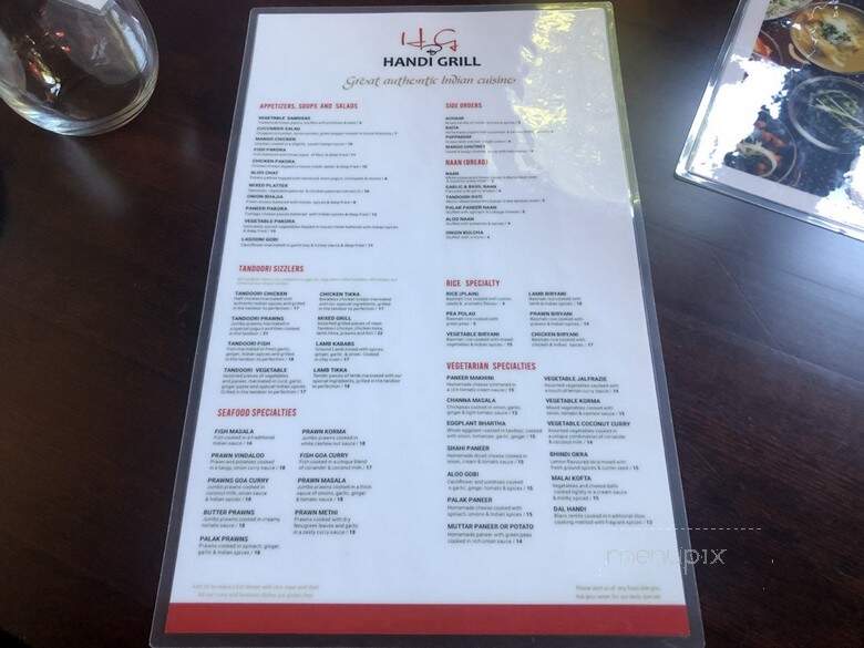 Handi Restaurant - Vancouver, BC menu_pic