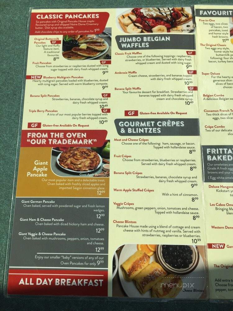 The Original Pancake House - Winnipeg, MB menu_pic