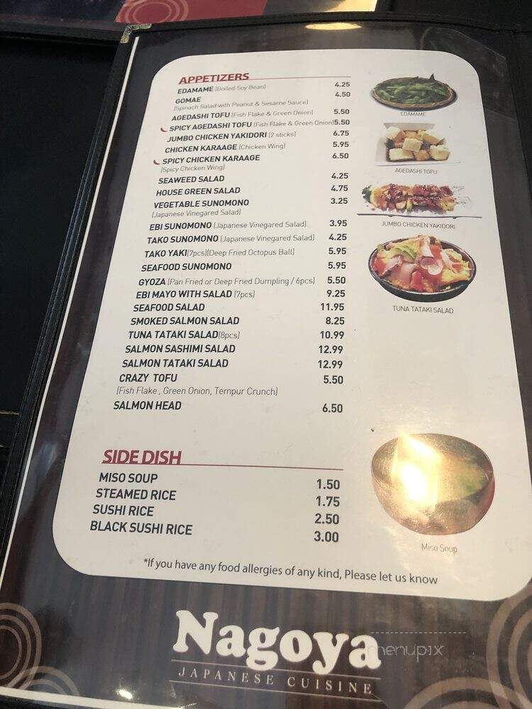 Nagoya Japanese Cuisine - Surrey, BC menu_pic