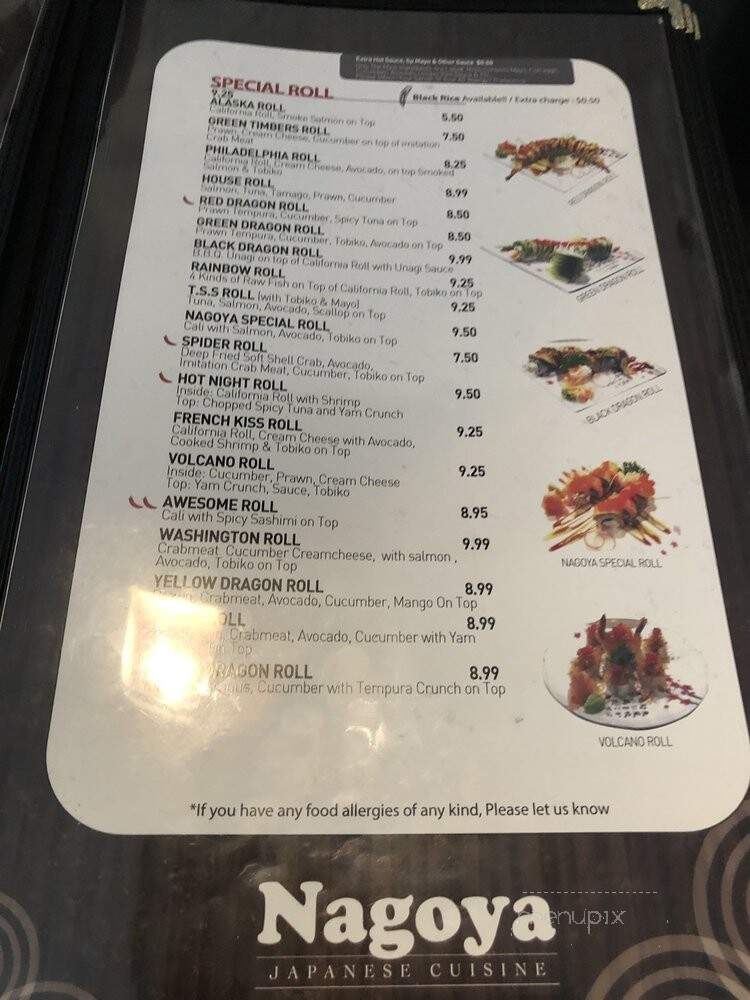 Nagoya Japanese Cuisine - Surrey, BC menu_pic