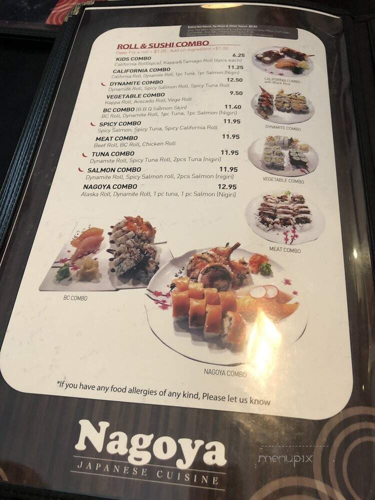 Nagoya Japanese Cuisine - Surrey, BC menu_pic