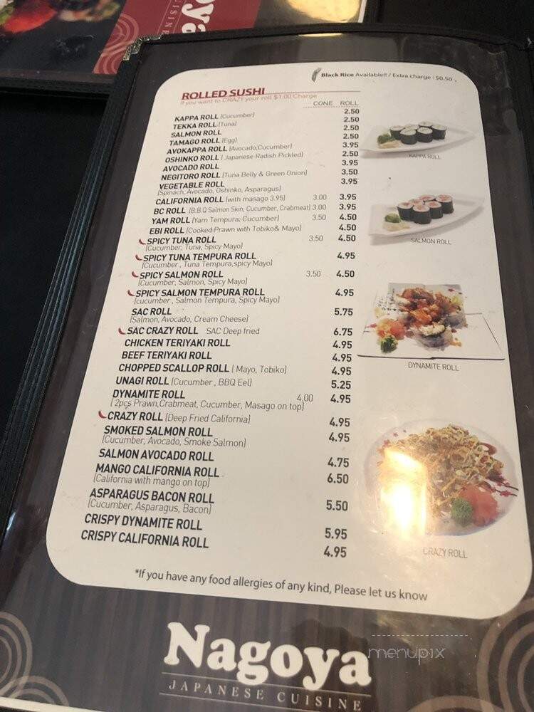 Nagoya Japanese Cuisine - Surrey, BC menu_pic