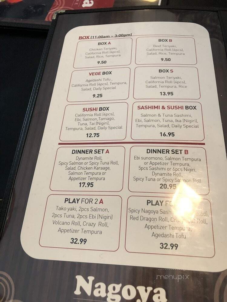 Nagoya Japanese Cuisine - Surrey, BC menu_pic
