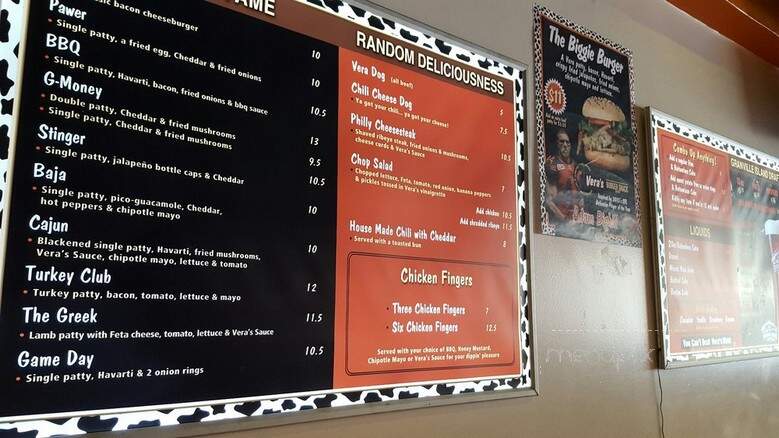 Vera's Burger Shack - Vancouver, BC menu_pic