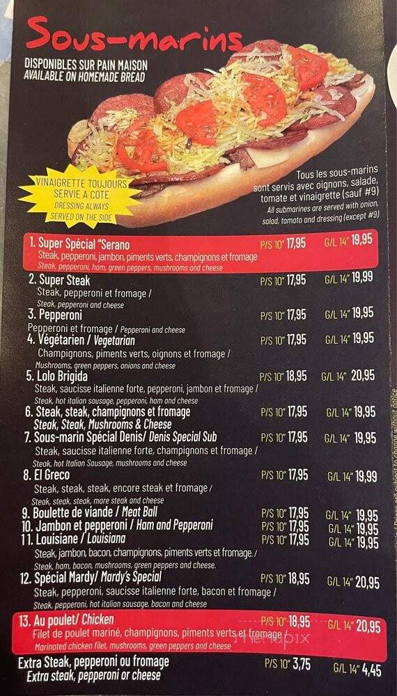 Serano Restaurant - Montreal, QC menu_pic