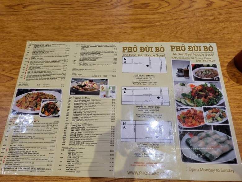 Pho Dui Bo - Stoney Creek, ON menu_pic
