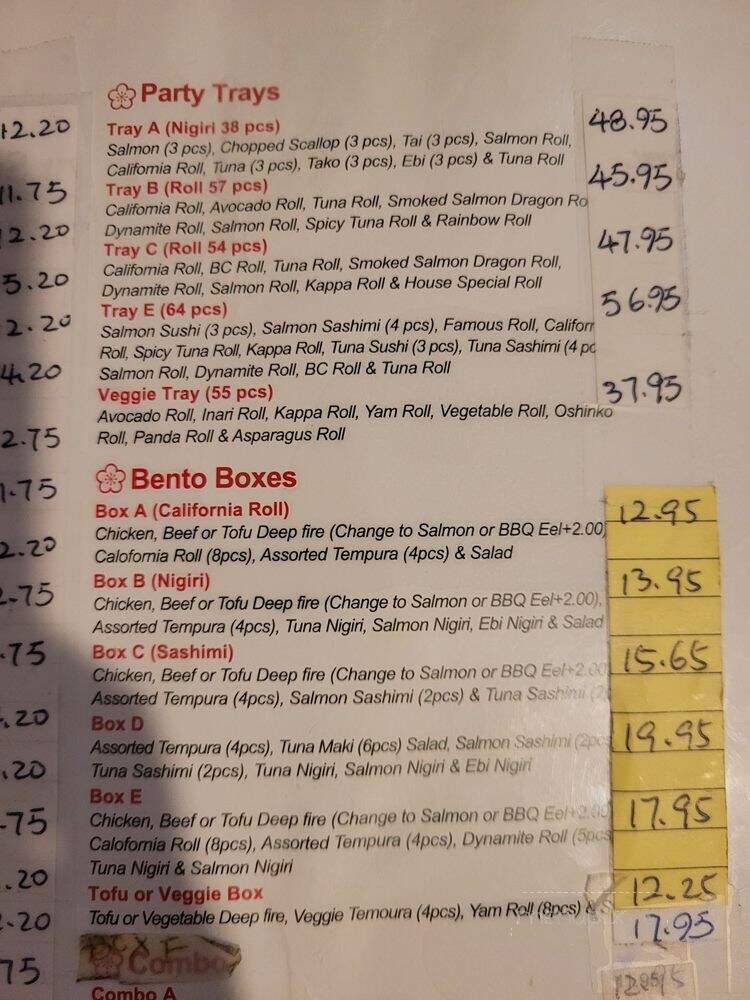King Sushi Japanese Restaurant - New Westminster, BC menu_pic
