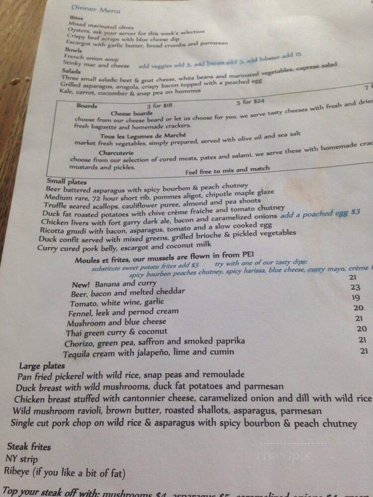Bistro 7 1/4 - Winnipeg, MB menu_pic