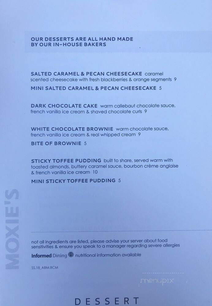 Moxie's Classic Grill - Vancouver, BC menu_pic