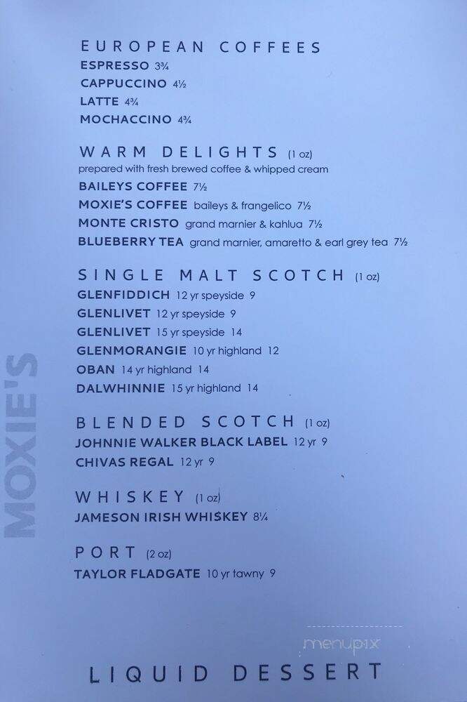 Moxie's Classic Grill - Vancouver, BC menu_pic