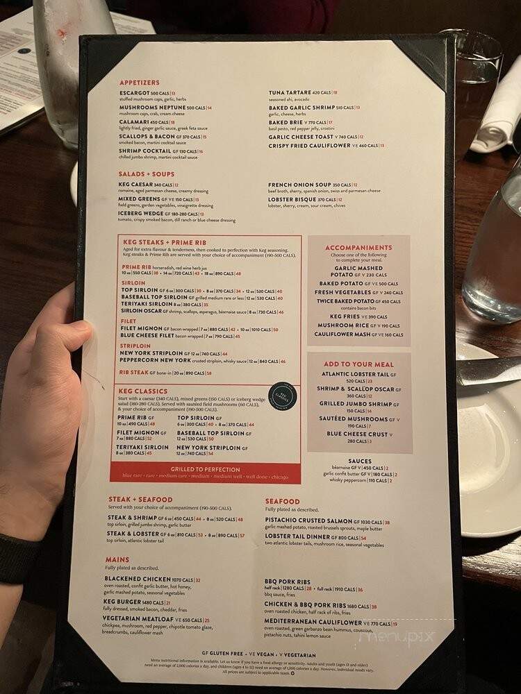 Keg Steakhouse & Bar - Richmond Hill, ON menu_pic