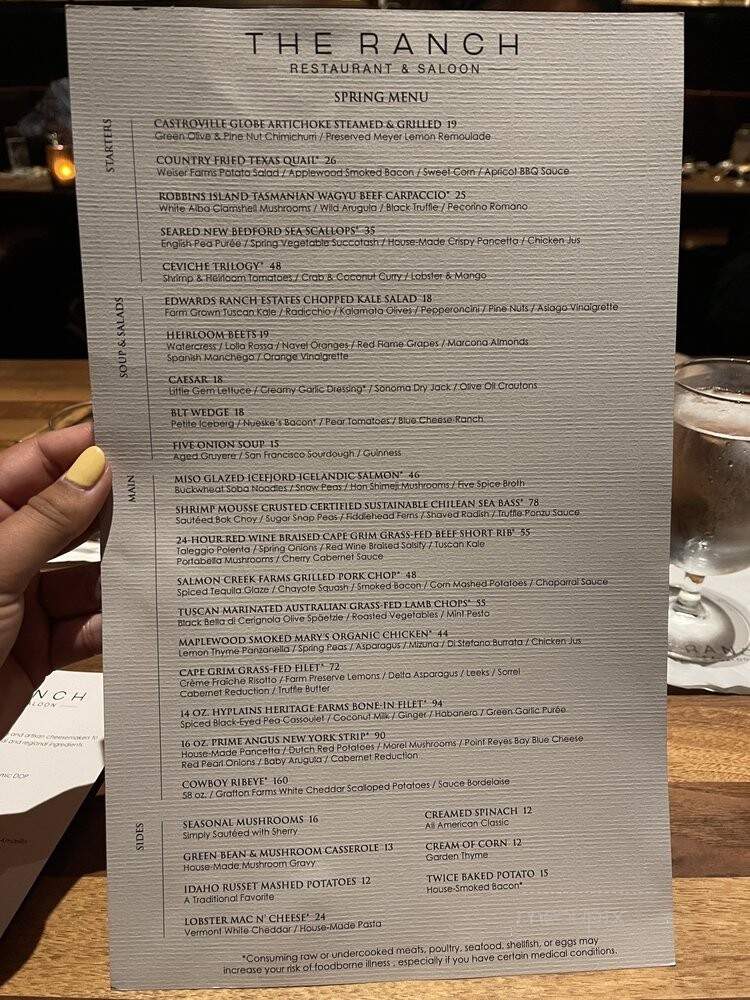 The Wedge & Bottle Family Restaurant - Frankford, ON menu_pic