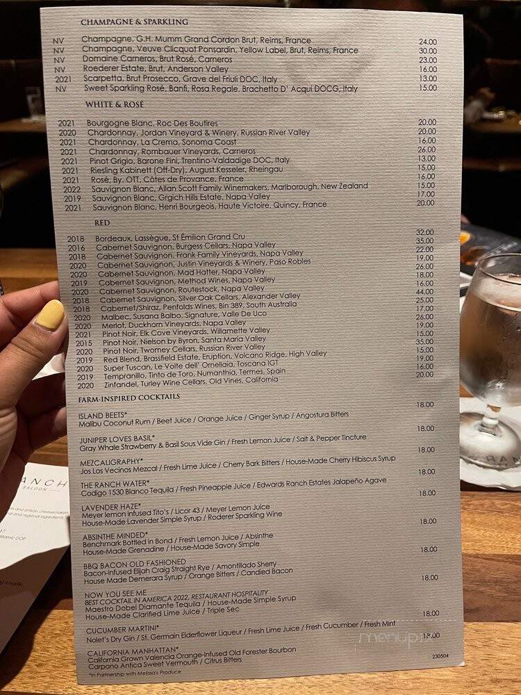 The Wedge & Bottle Family Restaurant - Frankford, ON menu_pic