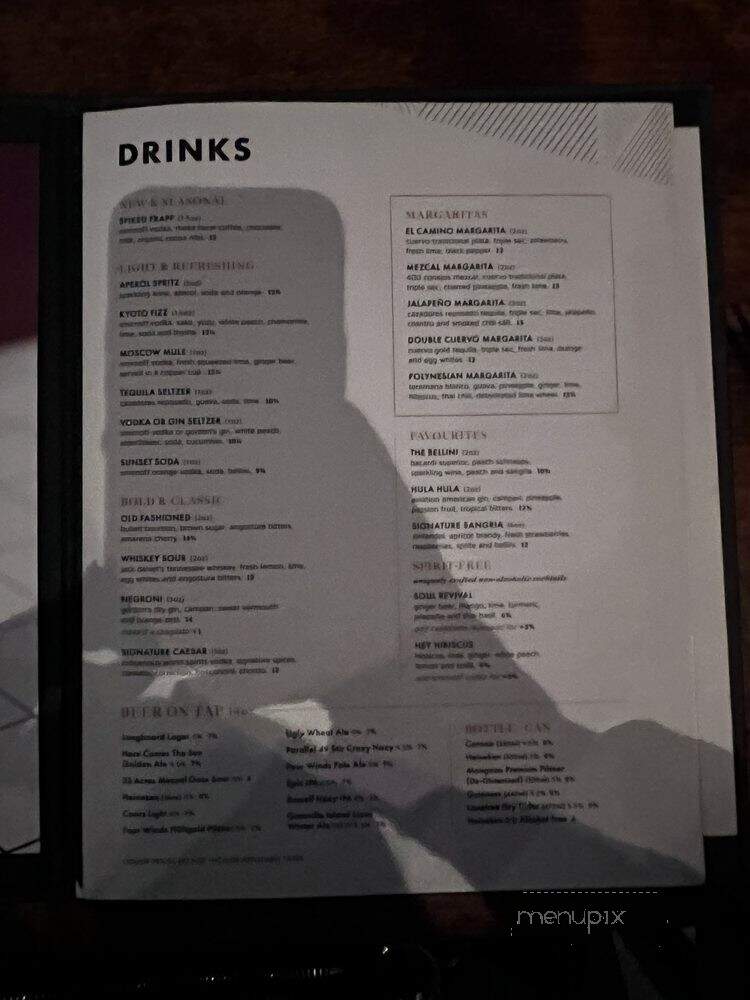 Cactus Club Cafe - Vancouver, BC menu_pic