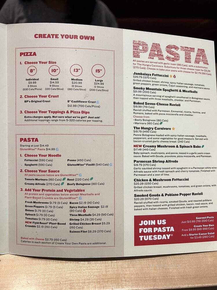 Boston Pizza - Toronto, ON menu_pic