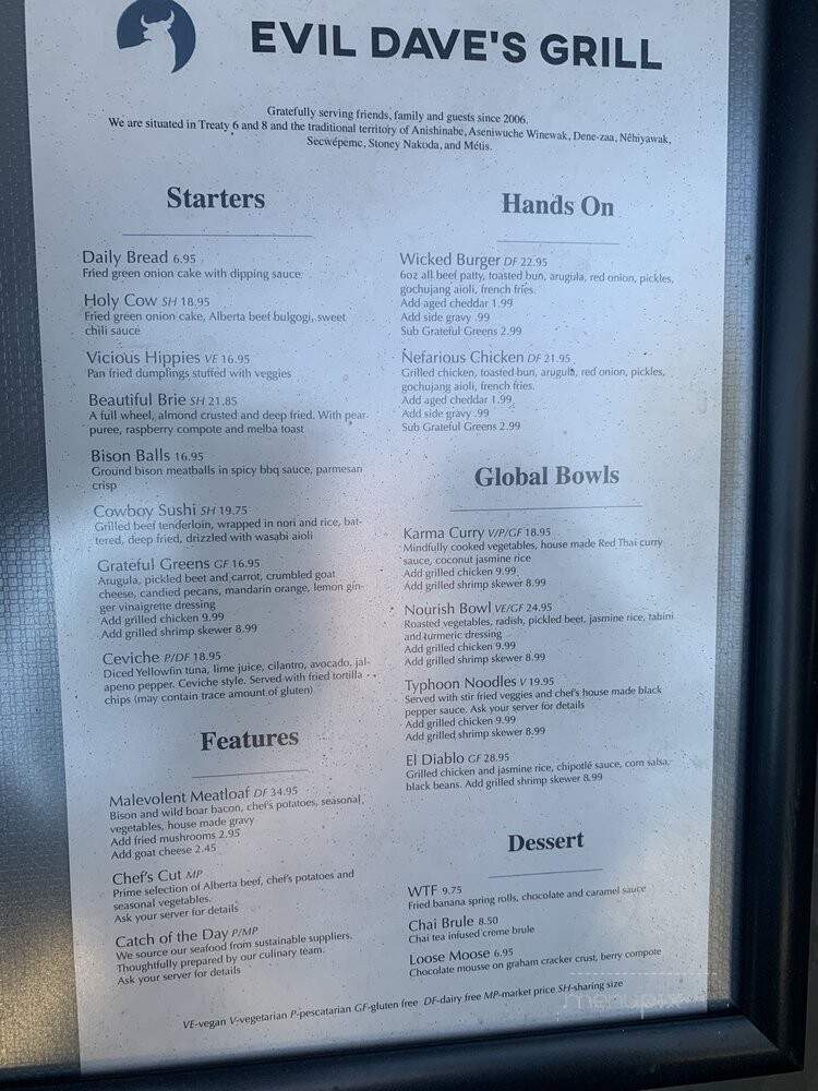 Evil Dave's Grill - Jasper, AB menu_pic