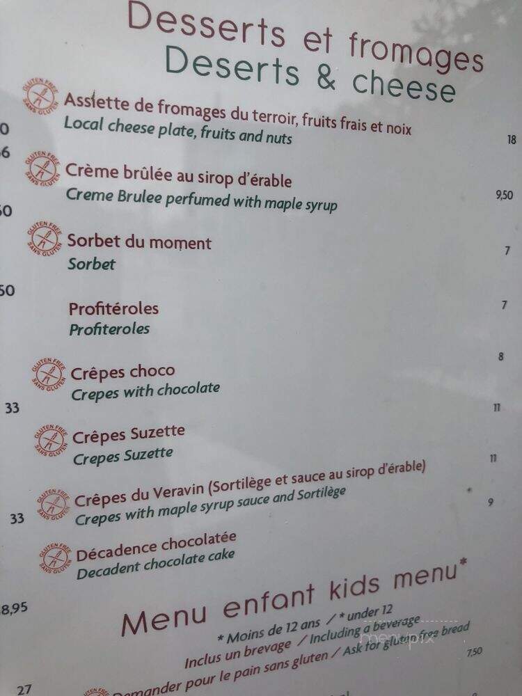 Veravin (Le) - Quebec, QC menu_pic