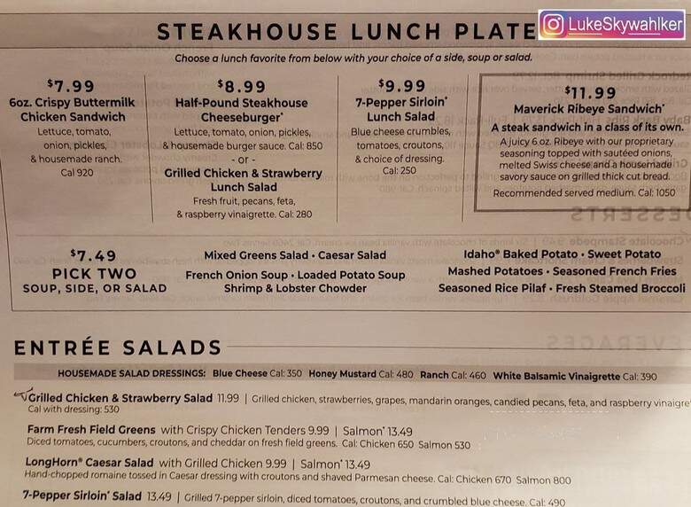 Longhorn's Texas Steakhouse - Winnipeg, MB menu_pic