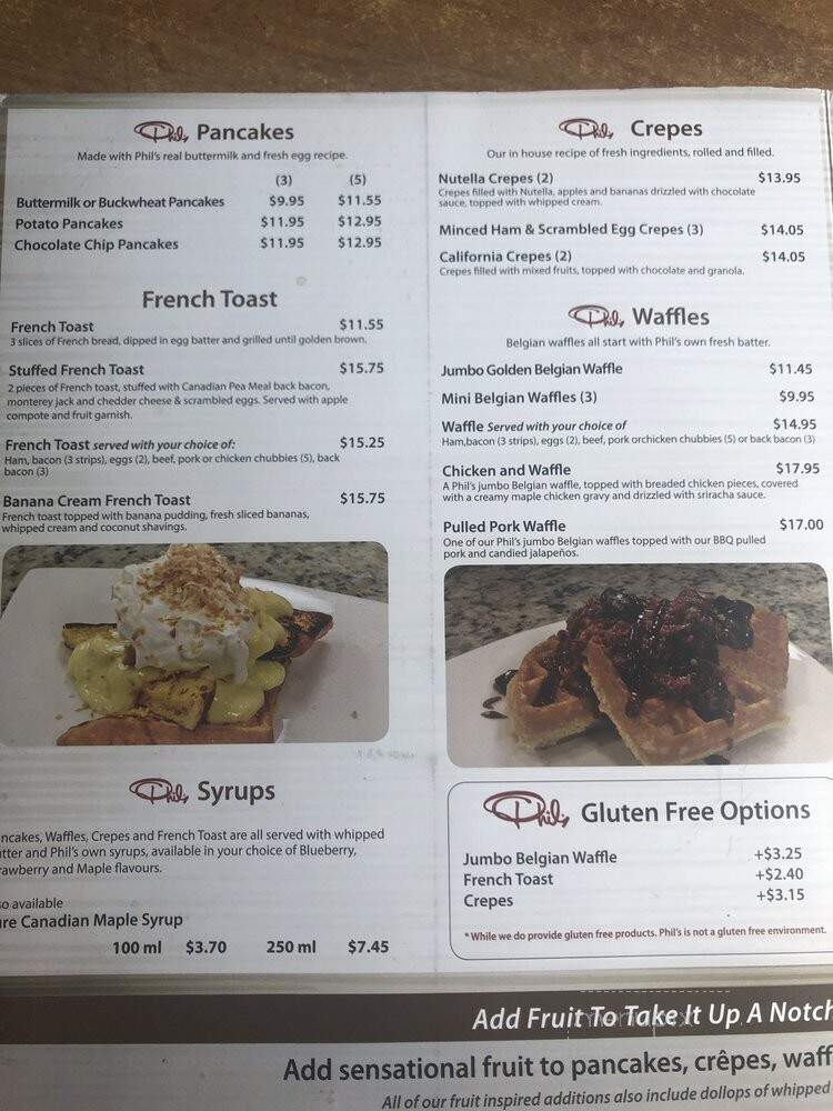 Phil's Restaurants - Calgary, AB menu_pic