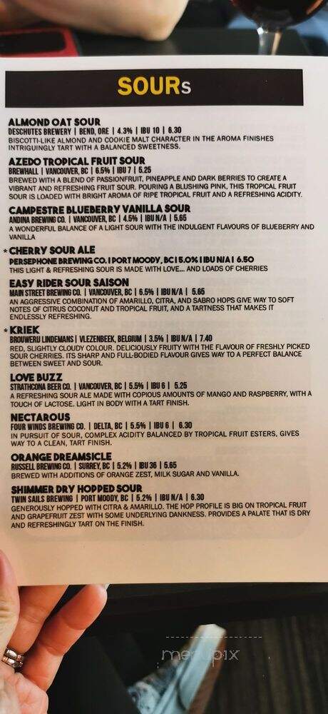 John B. Neighborhood Pub - Coquitlam, BC menu_pic