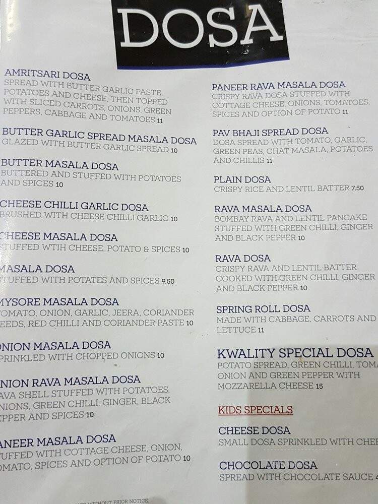 Johal Sweets & Restaurant - Castlemore, ON menu_pic
