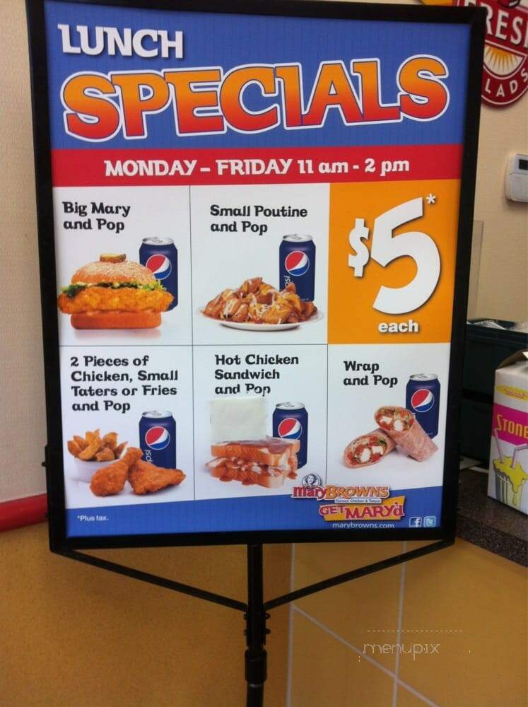 Mary Browns Famous Chicken & Taters - Mississauga, ON menu_pic