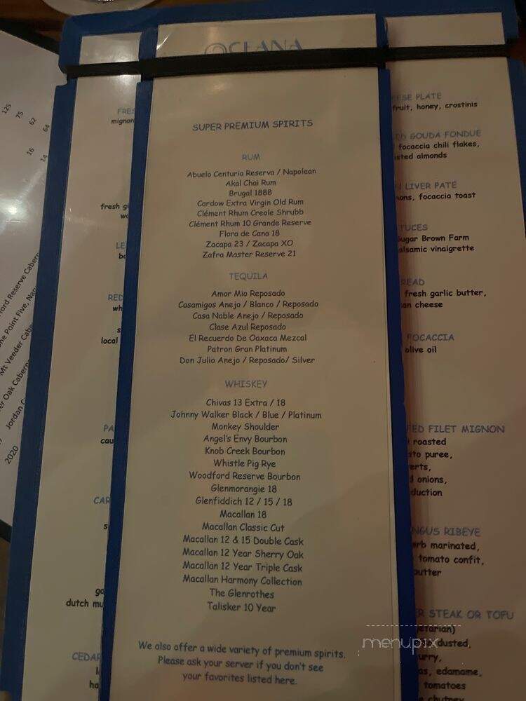 Oceana J & T Family Restaurant - Queen Charlotte, BC menu_pic