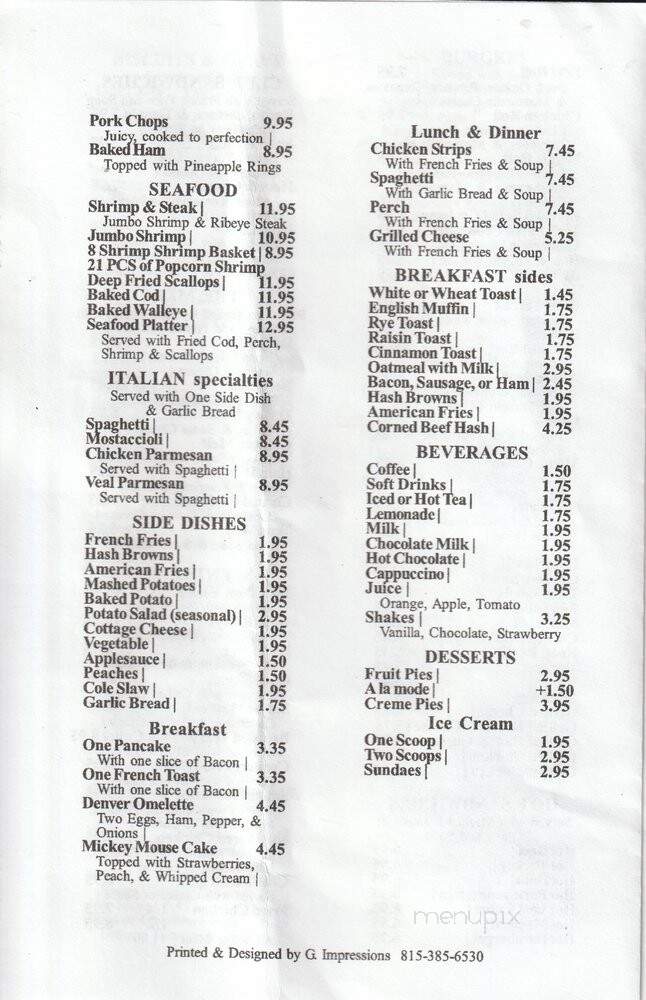 Smitty's Family Restaurant - King Kirkland, ON menu_pic