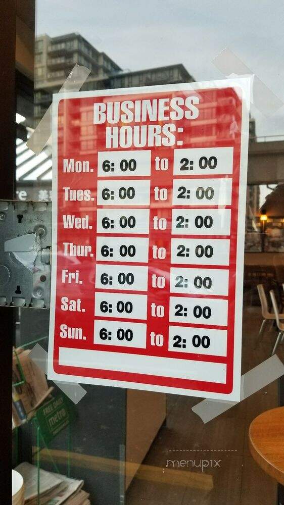 Blenz Coffee - Richmond, BC menu_pic