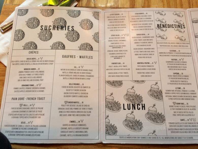 Faberge - Montreal, QC menu_pic