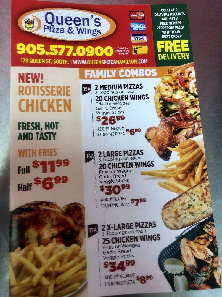 Queen's Pizza & Wings - Hamilton, ON menu_pic